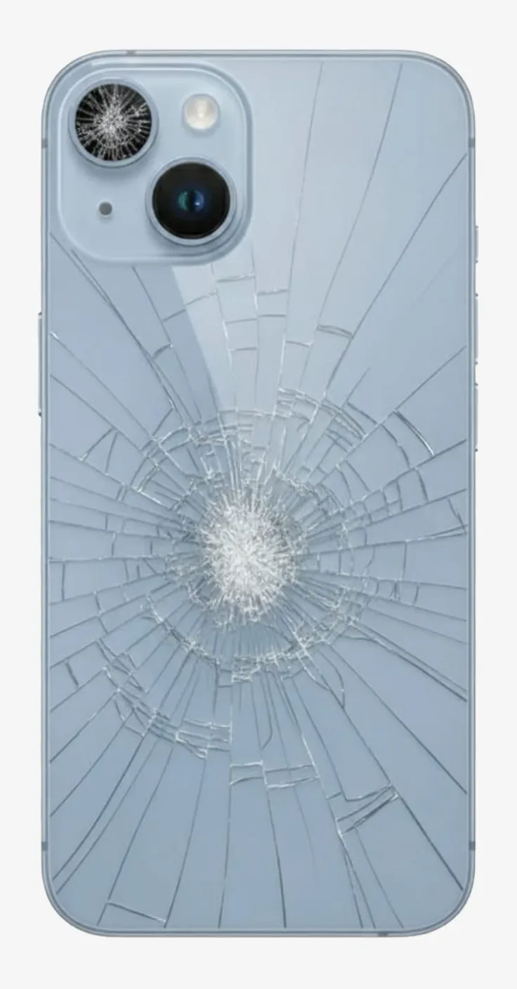 Cracked iPhone 13 Back Glass